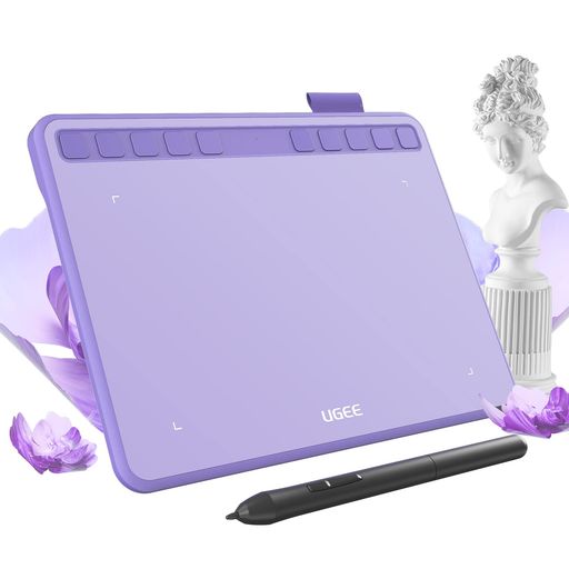 UGEEペンタブレットペンタブS640板タブ6.3x4インチショートカットキー10個8192レベル筆圧絵描き充電不要ペンOTGアダプター付きイラスト入門用超薄型携帯便利