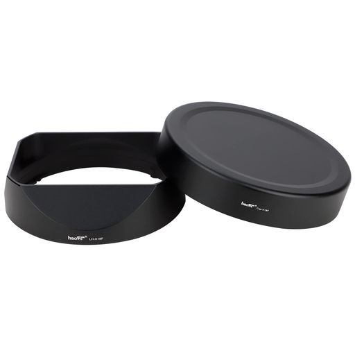 Haogeレンズフードメタルスクエアバヨネットにとって富士FujiFujinonXF18mmF1.4RLMWR水晶体用ボンネット、金属元素向こう正面旗がしら付き添い人