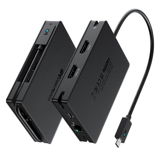 Cable Matters 8-in-1 ポータブル 40Gbps USB4 ハブ USB 4 ドック デュアル DisplayPort 4K@60Hz 単一 DisplayPort 8K@60Hz 100W PD ギガビットイーサネット｜Happy night Rainbow 7,651円