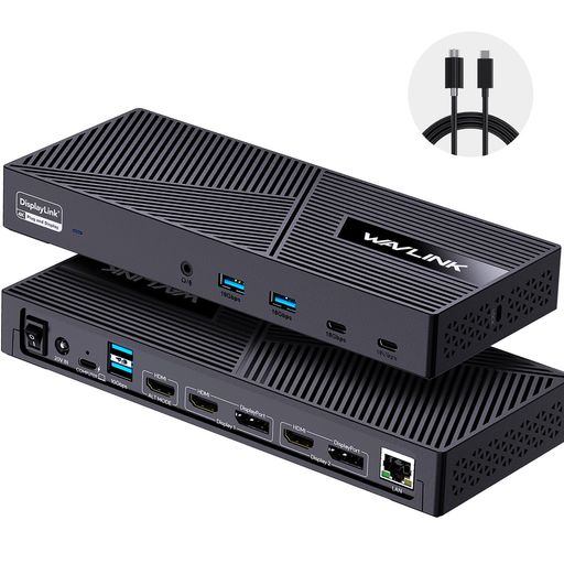Wavlink Displaylink USB C ドッキングステーション トリプルモニター 130W電力供給 10G USB付き Mac Windows用 HDMI3 DisplayPort2 USB-C2 USB3.14 イーサネット オーディオ|Happy night Rainbow