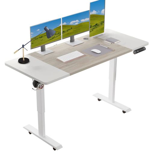 Radloveパソコンデスク電動昇降式デスク電動式パソコンデスクゲーミングデスク机スタンディングデスクPCデスクつくえ高さ調節可能メモリー機能付き幅140CMx奥行60CM高さ71~117CMWhite