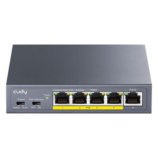 Cudy4チャネルギガビットPoELANエクステンダー、10/100/1000Mbps、1インプット・4最終生産物、飾りもの相応う、デイジーチェーン繋ぎ合わせる、IEEE802.3bt/at/af