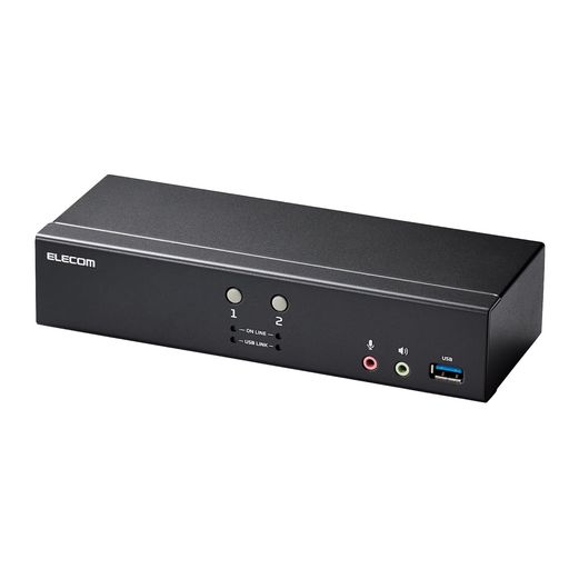 エレコムパソコンうつり変わり器KVM取り替えっこDisplayPort(TM)2界面パソコン2台うつり変わり4K60サイクルエミュレート役立つこと積み上げるKVM-NDUS2