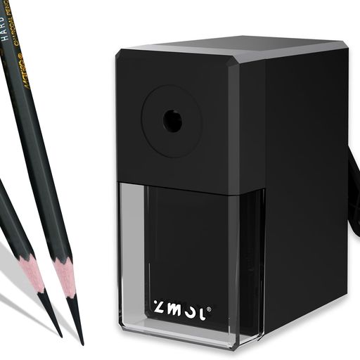 ZMOL(ズモール)手動ハンドクランク鉛筆削り色鉛筆用6~9mm用6サイズ色鉛筆削り手持ち式調節可能なポイント付き子供学生教室自宅オフィス学校手持ちグレー