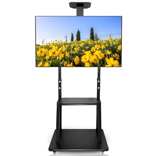 kontulyテレビスタンドtvスタンドテレビ台壁寄せハイタイプ32~65インチ対応VESA/横600mm以内/縦400mm以内耐荷重30kg高さ調整可能キャスターテレビ台家用/学校/ビジネス展示用