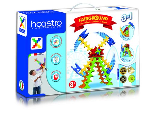 [incastro]インカストロFAIRGROUND回して動かして遊べる3つの遊具が作れる遊園地セット。