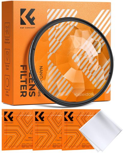 K&FCONCEPT82mm万華鏡フィルタープリズム写真光学ガラスプリズム被写体数変更可能特殊効果フィルター3枚クリーニングクロス付き(NANO-Bシリーズ)