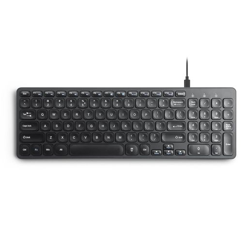 PerixxペリックスPERIBOARD-215BUSキーボード有線パンタグラフキースリムデザインUSB-A&タイプCハブx2個付き英語配列ブラック(有線・ハブ付き)
