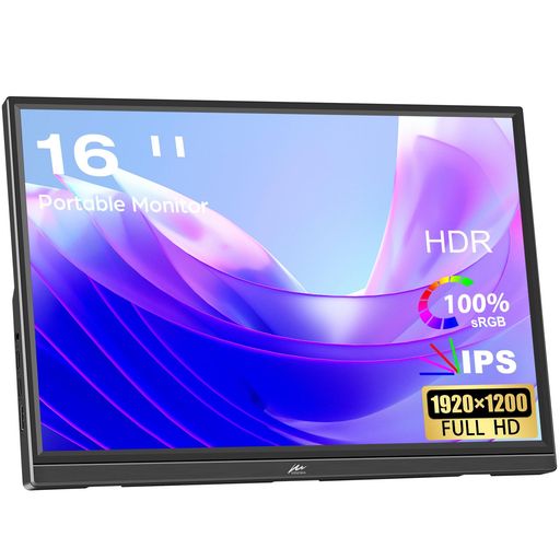 モバイルモニター 16インチ Kenowa 1920x1200 IPSパネル 178&deg;全視野 FHD HDR ゲームモニター 薄型 軽量USB Type-C HDMI PS5/XBOX/Switch/PC/Macスマホなど対応,スピーカー内蔵｜Happy night Rainbow