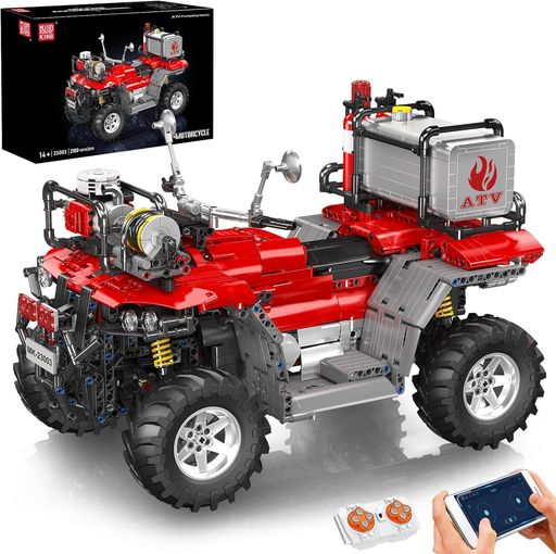 MouldKing23003消防レスキューバイクビルディングブロック2100天下太平電動4原動機積み上げる大型自動自転車ひな形8歳以上赤ちゃん/成年者向け差し上げ物