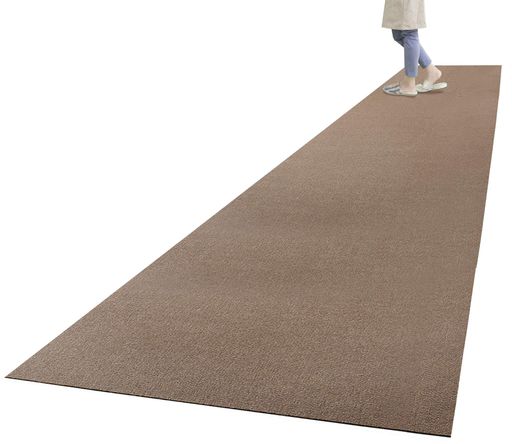 サンコー キッチンマット ずれない 台所マット ロング 90x360cm ブラウン【日本製 撥水 消臭 洗える】おくだけ吸着 KO-60|Happy night Rainbow
