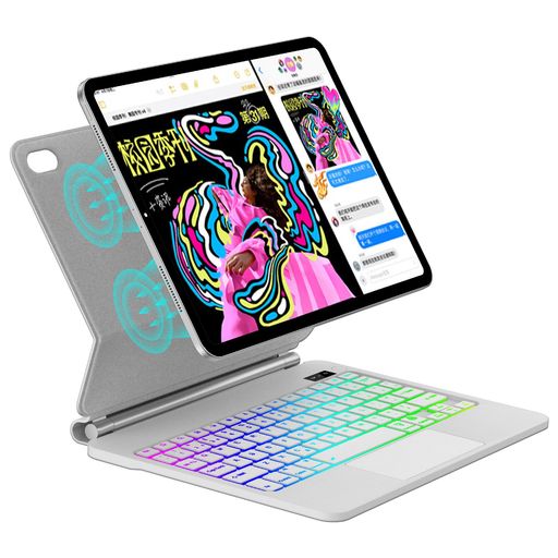[2026革新モデル]マジックキーボード ipad A16 11世代/ 第10世代対応 キーボードケース magic keyboard 10.9インチ対応 磁気吸着 トラックパッド搭載 7色バックライト オートスリープ マルチタッチ&hellip;｜Happy night Rainbow