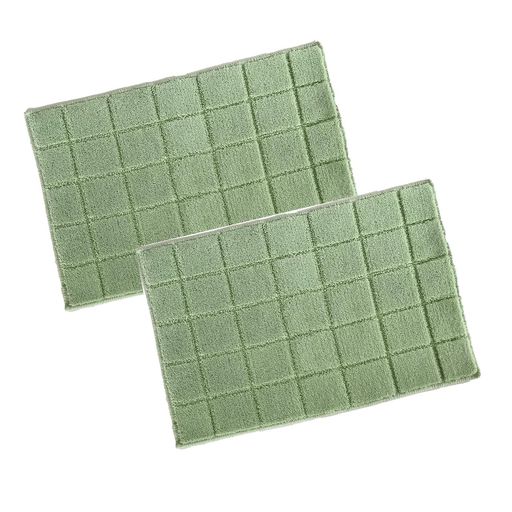 日本製抗菌防臭&吸水速乾バスマットレチカータ45x60cmグリーン2枚組