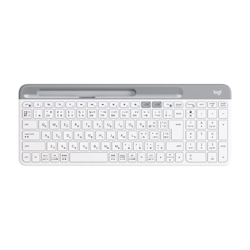ロジクール静音BluetoothワイヤレスキーボードK580OWオフホワイト超薄型小型Unifyingワイヤレスキーボード薄型テンキー無線WindowsMaciPadiOSAndroidChromeSurface