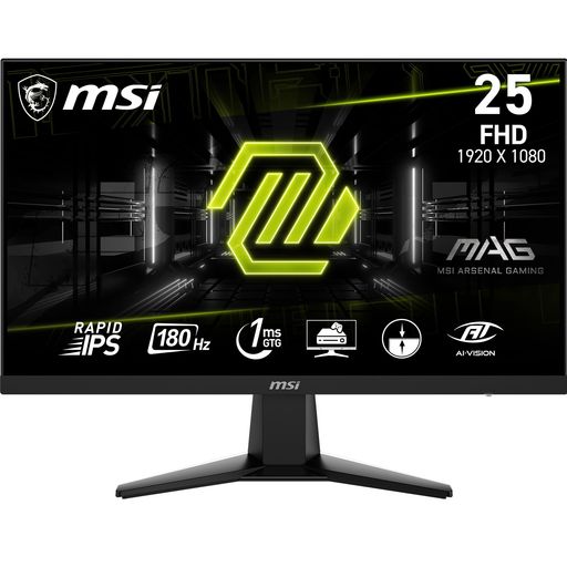MSIG256F25in1920x1080(FHD)電子計算機管する、180サイクル、アダプティブ同時発生、HDMI、DisplayPort、VESAマウント能力のある、チルト、高さ合わせる能力のある、金棒引き、1ms、黒いこと