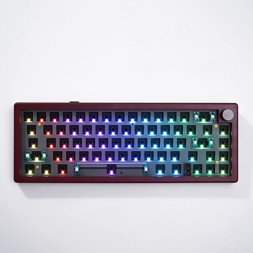 GMK67 ガスケットマウントメカニカルキーボードキット、ホットスワップ可能な Bluetooth 5.0/2.4G/Type-C トライモード 65% EVA マットカスタマイズされた RGB キーボード Windows/Mac と互換性あり (レ…|Happy night Rainbow