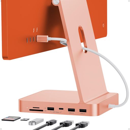 PULWTOP 7 in 1 USB C ハブ iMac 24インチ 2021/2023専用 iMac M1/M3 アクセサリー USB Hub ハブ M.2 NVMe SSDスロット搭載 (SSD含まない) 1 x USB-C 3.2 Gen 2, 1|Happy night Rainbow