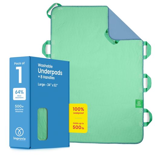 ImproviaPositioningBedPadwithHandles?Quick-Drying8-HandleIncontinenceBedPads?WashableWaterproofReusablePads