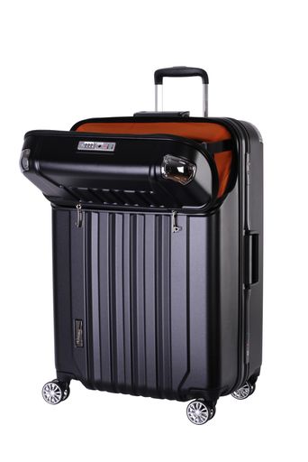 [トラベリスト] キャリーケース スーツケース キャリーバッグ 大型 フロントオープン トップオープン ニーズ フレーム 100L 76-35080 ブラック｜Happy night Rainbow