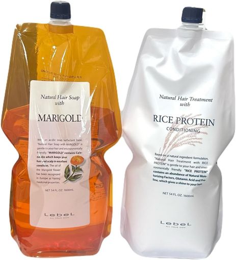 Lebelルベルナチュラルヘアソープマリーゴールド1600ml&トリートライスプロテイン1600mlセット