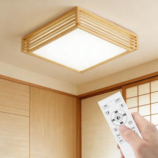 LED最高限度点火装置和風和室4~6畳生まれながら木製遠隔操作付き添い人ledシャンデリヤ点火装置24W無座標軸調光調色常夜灯流行り物タイマー役立つこと記憶装置役立つこと引掛対応天井点火装置物の具臥し所御茶の間点火装置室内装飾省エネ…