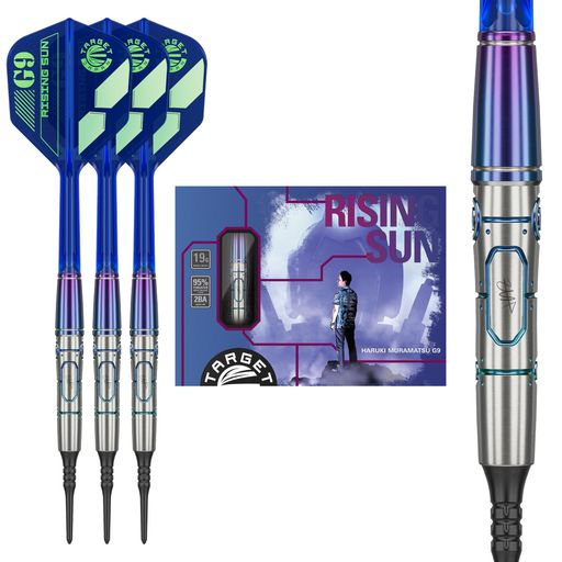 TargetJapan(ターゲットジャパン)RisingSunG9NoGroove村松治樹選手95%タングステンK-Flex2BAソフトチップダーツセット19gK-FlexNo.6シェイプFlightsand