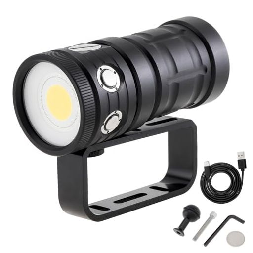 SecurityIng DF14 ダイビングライト 18000ルーメン 明るい COB LED 水中ライト IPX8防水 水中100M 120W 120&deg;ワイドビーム 7つ点灯モード スキューバダイビングライト Type-C充電式｜Happy night Rainbow 11,836円