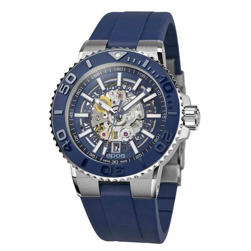 [EPOS(エポス)] ダイバーズウォッチ エポス 自動巻 500m防水 セラミックベゼル スポーティブ 3441SKBLBLR メンズ ブルー｜Happy night Rainbow