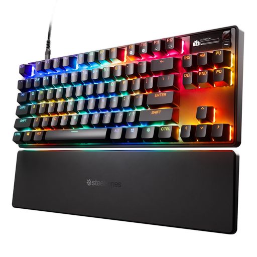 SteelSeries ラピッドタップ ラピッドトリガー ゲーミングキーボード テンキーレス 有線 英語配列 防音設計 磁気ホール効果センサー OmniPointスイッチ 有機ELディスプレイ搭載 Apex Pro TKL Gen 3 - …|Happy night Rainbow