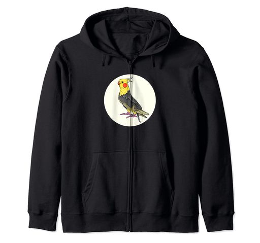 CockatielBirdHolderAlephAlephMotifジップパーカー