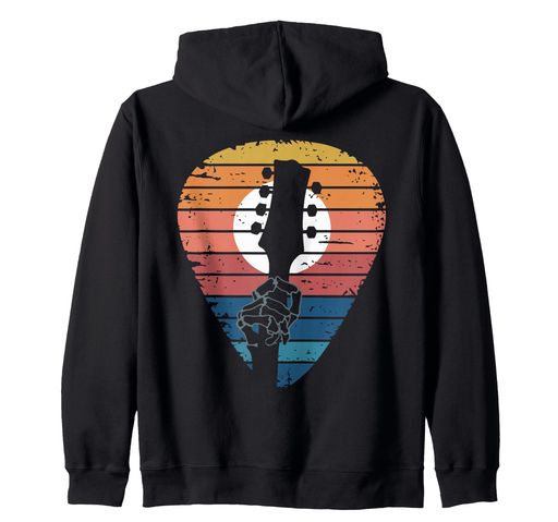 ギタリストのためのスケルトンギターガイ。ジップパーカー
