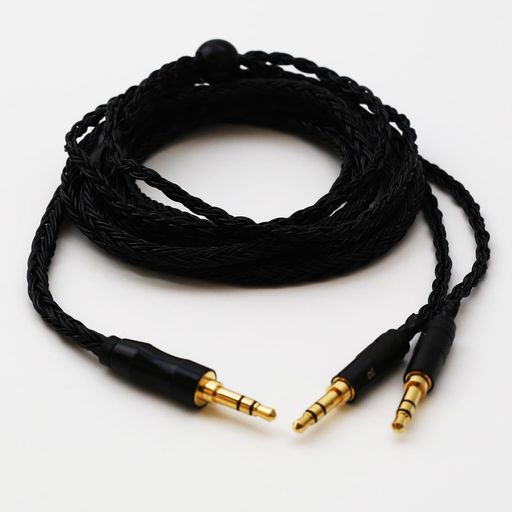 【川木】ヘッドホンリケーブル3.5mmtoデュアル3.5mm(L/R)銀メッキ単結晶銅OCC交換用ケーブル左右独立Hi-Fi【W179】