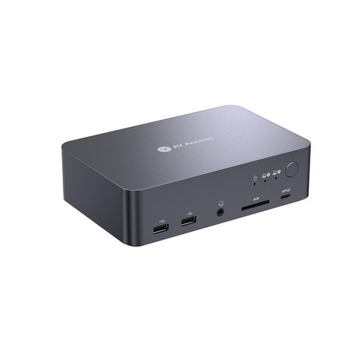 AV Access KVMスイッチ ドック 2モニター・2台ノートPC対応、4K KVMスイッチ デュアルHDMIモニター、USB-C MSTポートx2、各PC最大60W PD、1GbE|Happy night Rainbow