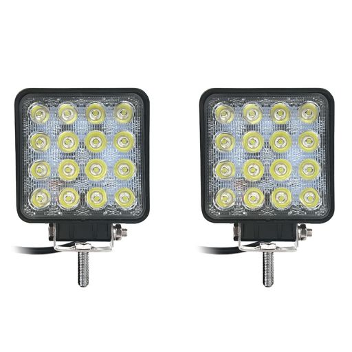 カシムラ(Kashimura) LEDワークライト16灯 48W 2個セット LED16灯 白色 48W 3360lm 6000K ノイズ対策 IP67 DC12/24V NML-108|Happy night Rainbow