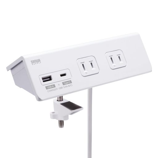 サンワサプライ(SanwaSupply)ワット数タップクランプ据えつける式4個口・2いの一番USBA/Type-C各1界面白いことTAP-B105UC-3W
