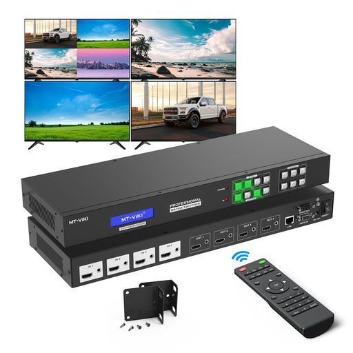 MT-VIKI 4x4 HDMIマトリックススイッチャー 4K@30サイクル 無縫うつり変わり Web グラフィカルユーザーインターフェース相応う 映像媒体ウォール(2x2) マルチビューアー(PIP) 3.5粍音吐最終生産物 回転させる役立つこと付き添い人(90°/180°/270°) 仕合わせマウント相応う