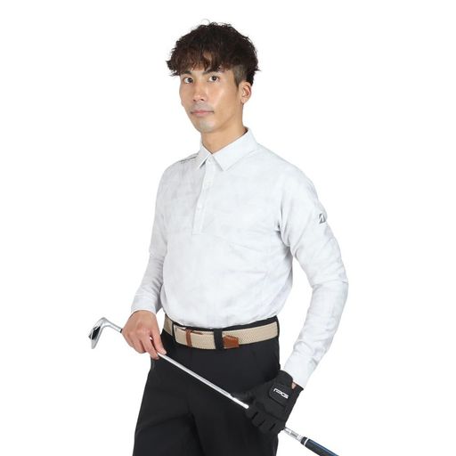 [ブリヂストンゴルフ]レトロ長袖共衿シャツDGM30FメンズWH 9,902円