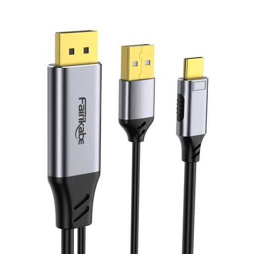 fairikabeDisplayPort-USBCケーブル4K@60Hzディスプレイポート-USBC6.6フィートDP1.2オス-Type-CオスコンバーターUSB-Cタッチ可能ポータブルモニター用MacBook