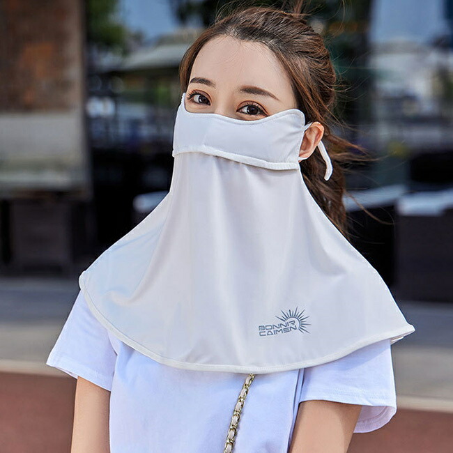 激安卸販売新品 水色 uv フェイスカバー 冷感 テニス ゴルフ農業登山 紫外線対策 レディース