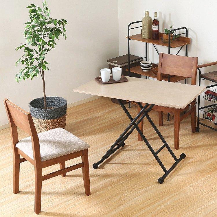 昇降式テーブル おしゃれ 幅100&times;奥行55&times;高さ12～70cm ホワイト｜おしゃれ家具・寝具のハッピーリポ
