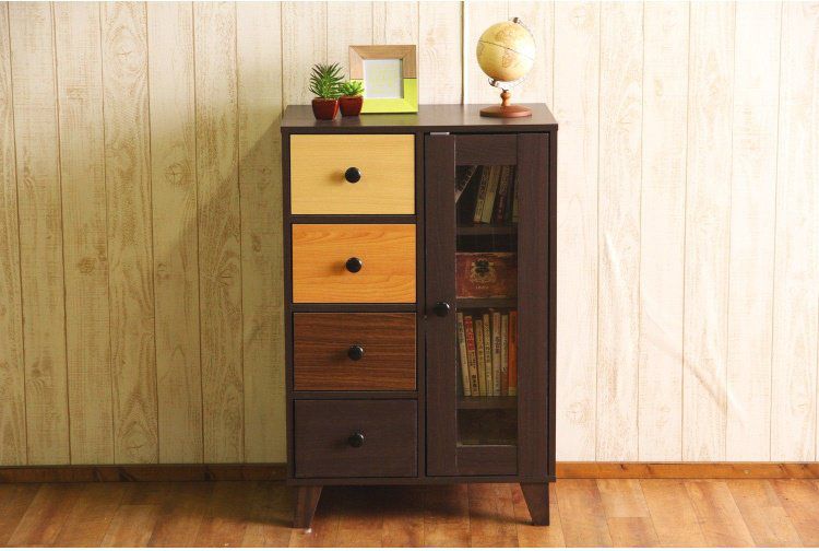 キャビネット おしゃれ 引き出し 4段 サイドボード 幅59 奥行39 高さcm カラフル Sfeah Com