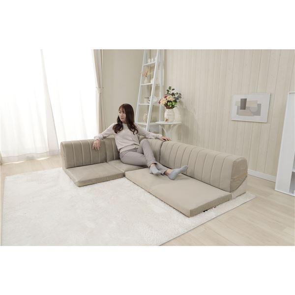 【SALE：4/10 07:00 - 4/14 01:59】コーナーソファー 3点セット 2P：100×50-100×36cm ベロア生地 ウレタンフォーム リビング