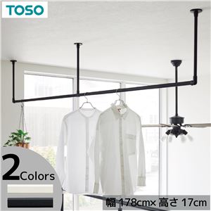 【SALE：4/10 07:00 - 4/14 01:59】ハンギングバー 吊り下げ 約178cm×17cm 天井付けCタイプセット 日本製 toso