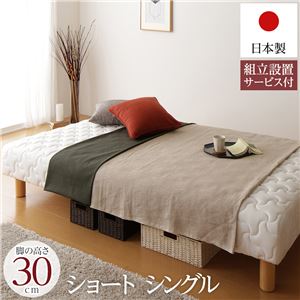 【P5倍 7/19 20:00~】脚付きマットレス ショート丈シングル 一体型ポケットコイル 脚30cm 組立設置付き|おしゃれ家具・寝具のハッピーリポ