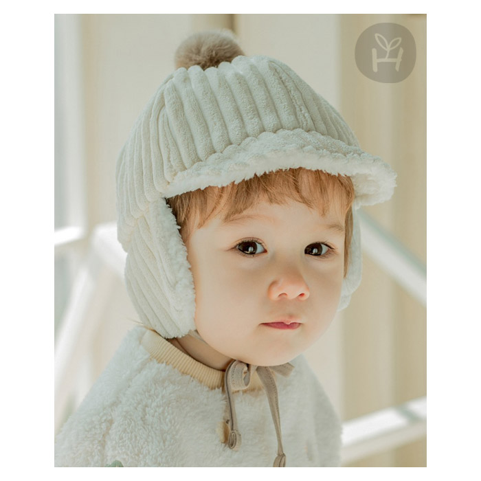 冬アクセサリー 即納 冬 送料無料 ボンボン付き素敵な防寒キャップ かわいい 赤ちゃん ベビー メール便 帽子 作