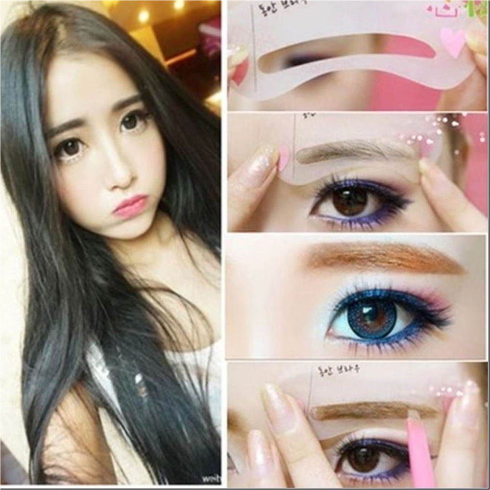 楽天市場 アイブローテンプレート 3枚セット 眉毛 テックス メックス メイク アップ アイブローテンプレート 3枚 セット 確認用 左右対称 左右対象 シート 貼付け 左右の眉毛の形 平行眉 Jpy Happy Smiles