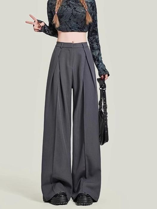 スラックス レディース ワイドパンツ ハイウエスト ストレートシルエット 落ち感 センタープレス 脚長効果 体型カバー オフィスカジュアル 通勤 きれいめ ボトムス ロングパンツ ゆったり カジュアル フォーマル 事務服 美脚 普段使い 大人 無地 着回