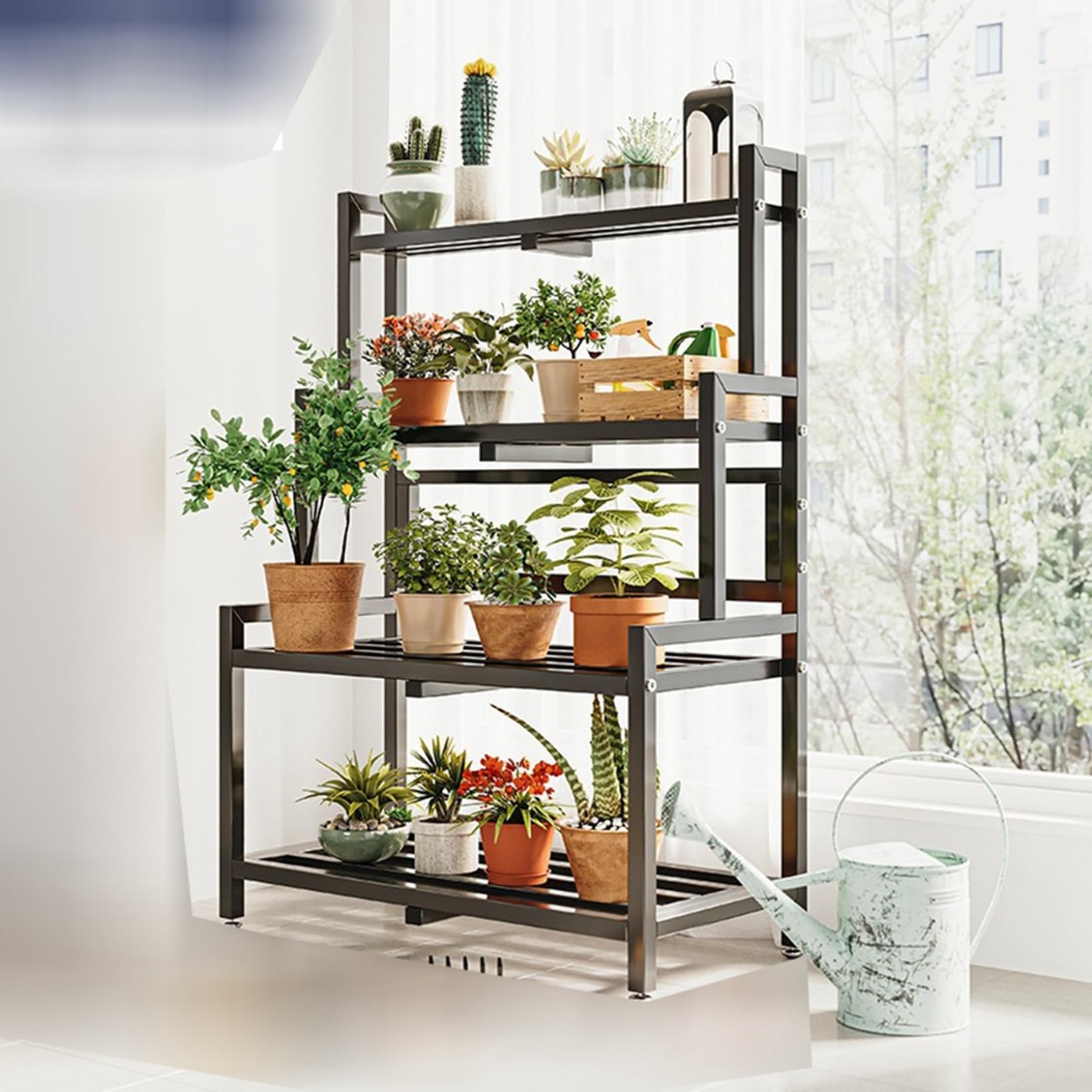 ガーデンラック フラワースタンド 屋外 室内 観葉植物 盆栽棚 スタンド 植木鉢台 花置き棚 植物スタンド 風通しいい 組み立てが簡単安定させる 収納 錆びない 園芸ラック 棚 ベランダ 展示|ハッピーライフセレクト