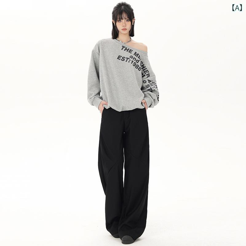 スラックス レディース ハイウエスト タックパンツ カーブシルエット 美脚効果 とろみ素材 オフィスカジュアル きれいめ 通勤 体型カバー センタープレス ロングパンツ ワイドパンツ ゆったり ポケット付き 洗える カジュアル 秋 フルレングス 無地 2