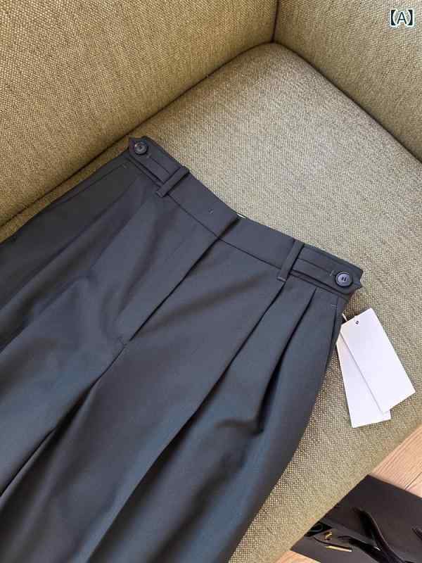 レディース スラックス ワイドパンツ ハイウエスト 美脚 センタープレス ストレートパンツ 脚長効果 イタリア製生地使用 オフィスカジュアル 通勤 30代 40代 シンプル きれいめ フォーマル ボトムス ロング丈 無地 体型カバー 着痩せ お呼ばれ ス